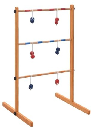 Kaloriko Stege golf, träspel för trädgård och utomhus, av massiv furu med 6 par bollar, bärväska, 62 x 60 x 100 cm, perfekt för familj, fritid, sommar, camping och festnöje