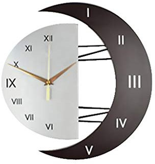 Orologio da parete moderno silenzioso creativo con 3 stili di quarzo decorazione domestica per camera da letto camera dei bambini luna