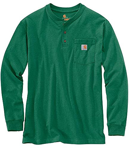 Carhartt Camisa Henley con Bolsillos (Talla Regular) para Hombre, North Woods Heather, XL