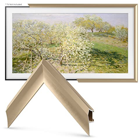 Pale Gold Prismatic 55 Deco TV Frame for Samsung The Frame/Pro TVs