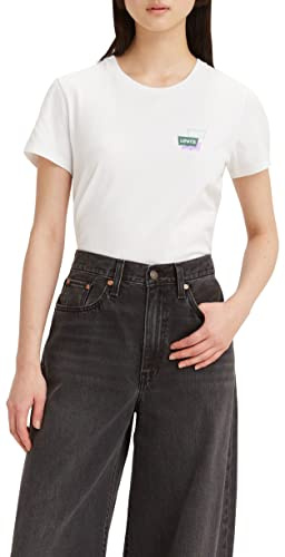 Levi's Women's The Perfect Tee- Chest Batwing Logo T-Shirt, Mini Batwing Bright White, XS