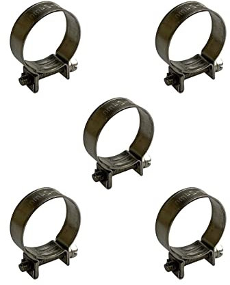 Confezione da 5 mini fascette stringitubo in acciaio inox Jubilee Benzina, argento (20-22 mm)