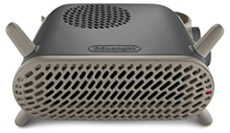 De'Longhi Capsule Fit HFS70B24.GY, Fan Heater, Quiet Heater with Functional Design, Vertical and Horizontal Positioning, Safety Thermostat, 3 Fan Settings, 2400W, Grey