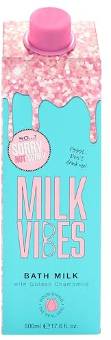 So.? Sorry Not Sorry Milk Vibes Bath Milk, Nourishing & Restoring Bath Soak Infused with Golden Chamomile, Vegan & Cruelty Free (500ml)