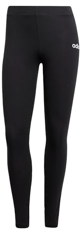 adidas Femme Essentials Linear Cotton Leggings Tights, Black/White, L