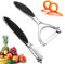 ZUOQIANG Sparschäler Set, 2PCS Schäler Küche Rostfrei, Universalschäler Spargelschäler, Kartoffelschäler, Gemüseschäler, Apfelschäler, Gurkenschäler, Peeler mit 2 Orangenschäler