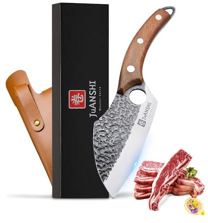 JUANSHI® Coltelli da Cucina Coltello professionale Coltelli da chef Coltello da pane Coltello Santoku Coltello da cucina (Coltello vichingo 14 cm)