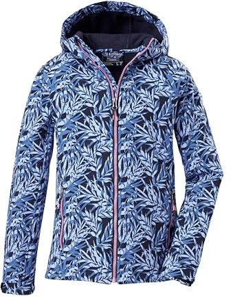 killtec Bambine e ragazze Giacca softshell/giacca outdoor con cappuccio Mädchen Softshelljacke Print, dunkelnavy, 164, 43200-000