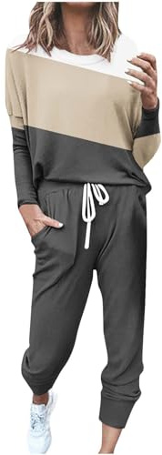 Tuta Donna Elegante 2 Pezzi - Tute da Ginnastica Set Pullover + Pantaloni Fitness Tute Sportive da Passeggio Primavera Moda Tuta Taglie Forti Tuta da Ginnastica Jogging, Tempo Libero