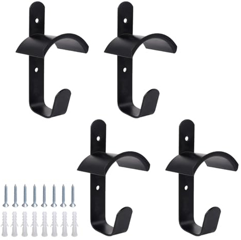 SRNETKJ Horse Bridle Rack Bridle Bracket Hanging Bridle Hooks Wall Mount Metal Bridle Holder Hanger, Half-Moon Rope Halter Hook for Horse Barn Tack Room Stall Storage(4 PCS)