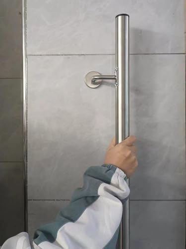 AVLLSO Pasamanos Redondo de 2 Pulgadas para Escaleras/Pórtico/Apartamento/Hospital, Barra de Seguridad para Escaleras Interiores/Exteriores, Soporte de Montaje en Pared(13.5ft/413cm)