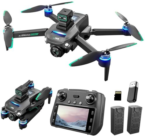 OBEST GPS-drönare med 4K-kamera för vuxna FPV-drönarfjärrkontroll med 5,9-tums HD-skärm, 2 batterier 40 mins, 5G överföring, vikbar, RC Quadrocopter, borstlös motor, retur med ett klick