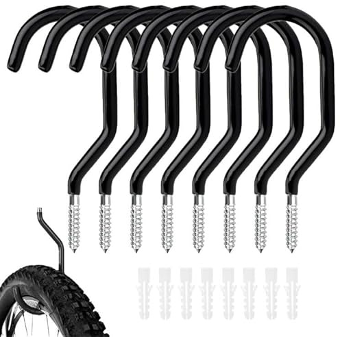8 PCS Ganchos para Bicicletas, Ganchos de Techo, Ganchos Bicicleta Pared, Soportes Pared Bicicleta, Ganchos de Almacenamiento para Uso Bicicleta, para Colgar Todo Tipo de Bicicletas para Casa Garaje