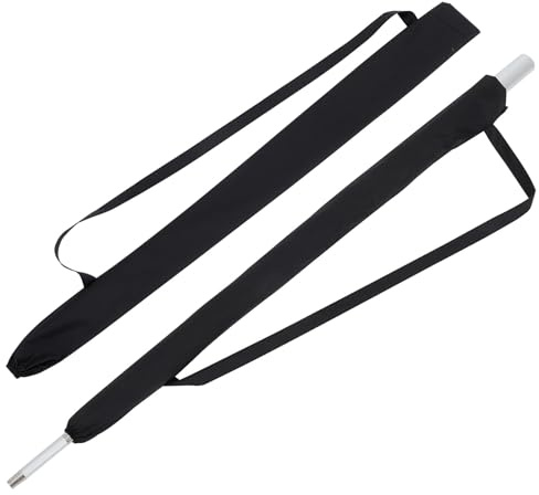 FIXOSHEE Funda para Paraguas Mojado de Pongee Negro Correa de Hombro, Bolsa de Almacenamiento Absorbente y Conveniente para Transportar 2 Piezas