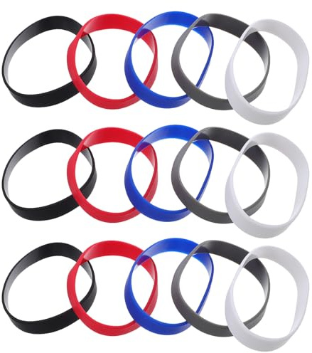 UKCOCO 50 st silikonarmband enfärgade: tomma silikonarmband enfärgade stretcharmband för kvinnor män tonåringar - elastiska sportband för festgåvor evenemang