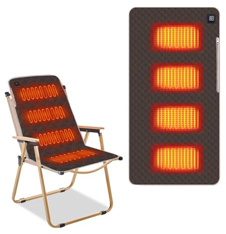 Cuscini di Seduta Riscaldati, Cuscino per Sedia Riscaldato 45 * 90cm, Cuscino Termico Elettrico USB Con Cinghie Fisse e Base Antiscivolo per Stadio, Campeggio, Attività All'aperto (marrone caffè)