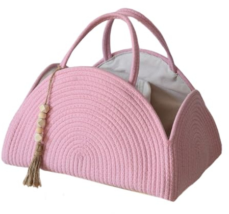 Porte-couche pour bébé élégant et, à main en corde de coton pour un accès rapide lingettes et à couches pour bébé essentiel