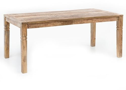 Wohnling Esszimmertisch WL5.078 Braun 120 x 76 x 70 cm Mango Massivholz, Design Landhaus Esstisch Massiv, Tisch für Esszimmer rechteckig, Küchentisch für 4-6 Personen, Holztisch Rustikal Groß