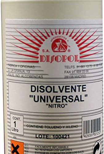 Solvant nettoyage disopol Universal emballage plastique Nitro dduni12 * 1p 1 lt