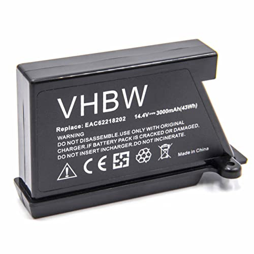 vhbw Batería Compatible con LG Hom-BOT VR63475 | VR6340LV, VR63409LV, VR63475LV, VR6270LVMB, VR63455LV aspiradora negro (3000 mAh, 14,4 V, Li-Ion)