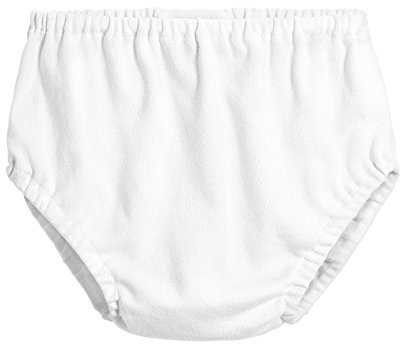 Made in USA Baby Girls and Baby Boys Unisex Organic Diaper Covers Bloomers Soft Cotton, White, 12-18m