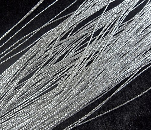 50 Metros de Cuerda de Perlas de 0,8 mm, de Nailon, para Manualidades o fabricación de Joyas, Efecto metálico