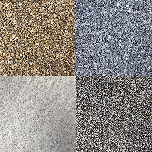 Fine Aquarium Gravel 1.5-3mm Fish Tank Natural Substrate Black White Grey Colour (10kg, Natural Grey)