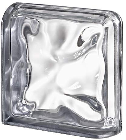 Terminal Curvo Agua Reflejos Antracita para paredes de bloques de vidrio | cm 19x19x8 | Unidad de venta 1 pieza