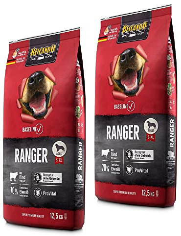 Belcando Ranger 2 x 12,5 kg getreidefreies Hundefutter mit Geflügel, Rind und Fisch