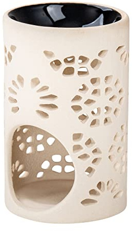 levandeo Doftlampa keramik, H 11 cm, gräddvit, aromlampa, rumsdoft, bordsdekoration, doftljus, dekoration, diffuser, inomhusklimat