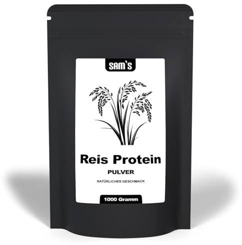 Reisprotein Pulver von SAM'S - Hochwertiges veganes Proteinpulver - pflanzliches Eiweißpulver - nicht aromatisierter Vegan Protein Pulver Geschmack - Made in Germany (Arttypisch/neutral, 1000g)