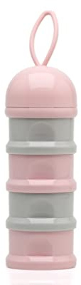 Kiokids Dosificador Torre De Leche En Polvo Rosa Y Gris