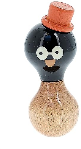 Vilac - Hochet René Le Pingouin - Jouet d'Eveil et de Décoration en Bois Massif - 6 Personnages à Collectionner - Design Unique - pour Enfants à Partir de 1 an