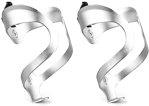 GFHYBP Fahrrad-Wasserflaschenhalter, Ultraleichte Aluminium-Legierung, Universeller Fahrrad-Wasserkocher-Halter, 2Er-Pack Fahrrad-Flaschenhalter Für Rennrad/Mountainbike,Silber