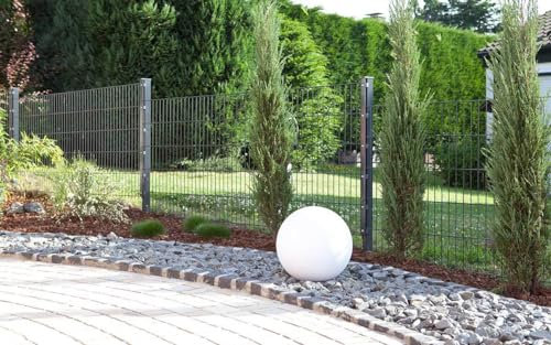 Doppelstabmattenzaun Set Anthrazit | 868 | Mit Flachleiste | Gartenzaun | Stabmattenzaun | 25-103cm