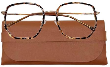 TREABEAR Blaulichtfilter Brille Herren und Damen - Anti Blaulicht Leopard Modell - Ohne Stärke