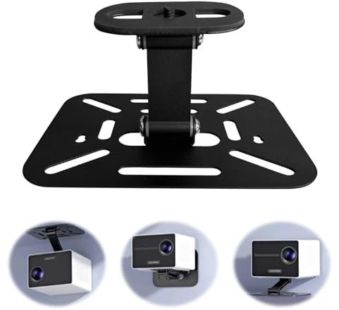 RANJIMA Beamer Ständer, Beamer Halterung, Einstellbarer Winkel Projector Stand mit 1/4 Zoll Schraubschnittstelle, 180°Drehbar, Projektor Halterung für Projektor Wall Ceiling Mount Desktop, Schwarz