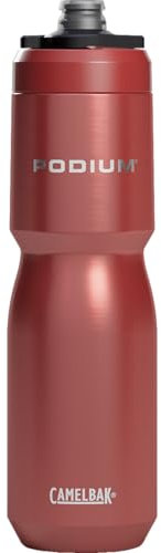 Camelbak PODIUM INSULATED STEEL 650ml – bike bottle – 18/8 stainless steel – high capacity – double-wall vacuum insulation – leak-proof – high flow – Sierra Red, size: OS