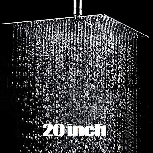 Rostfritt stål fyrkantigt regnduschhuvud ultratunn design för lyxig regnduschupplevelse badrum toppspruta 50 x 50 cm storlek för full täckning