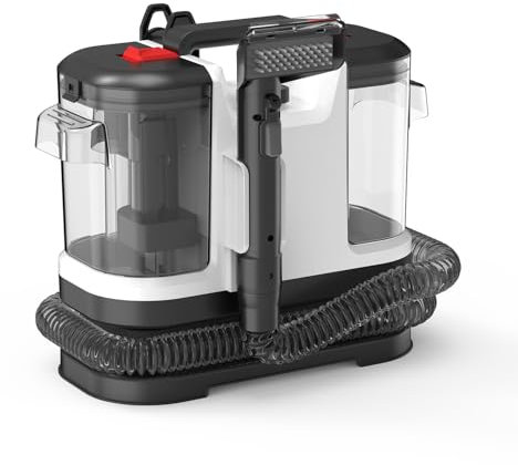 JOCCA - Aspirador de tapicerías con limpieza profunda por agua y vapor | Potente succión 12Kpa | Doble depósito 1800ml | Para sofás, alfombras, colchones | Compacto y ligero