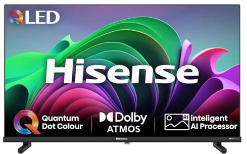 Hisense 32 Inch QLED Full HD Smart TV 32E5NQTUK - Quantum Dot Colour, HDR & Dolby Atoms, HDMI, Youtube, Netflix, Apple Tv+ and Disney+