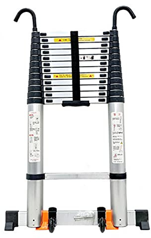 Scala telescopica in alluminio da 8 m, con gancio staccabile, scala pieghevole estensibile per tenda da tetto, soffitta, camper e uso esterno, supporta 150 kg, portatile e versatile