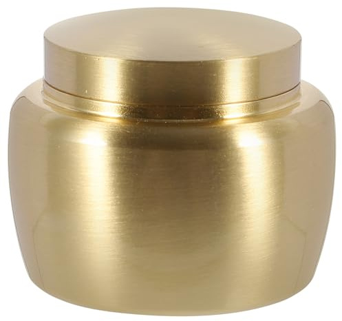 LALADEFIEE Mini Boîte à Cendres Ronde en Métal Couvercle Hermétique, Urne Commémorative Compacte pour Rangement Sécurisé, Pot de Conservation pour Poudre D’Parfum et Objets Précieux, Usage