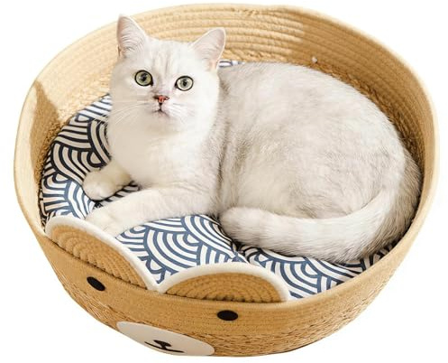 Panier Caverne pour Chat Tapis de Couchage pour Animaux de Compagnie
