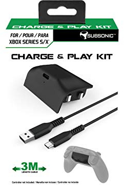 Subsonic - Ladekit - Akku und 3 Meter USB-C-Kabel für Controller Der Xbox X-Serie