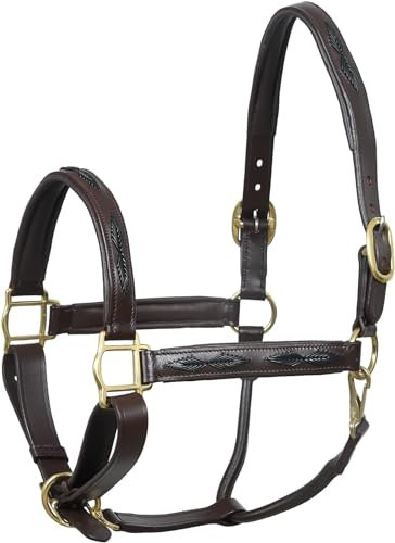 SIE Tack English Horse Lederhalfter geflochten braun (Cob)