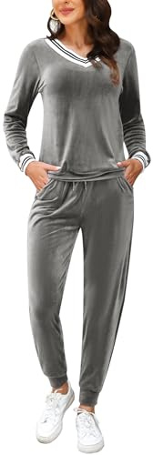 Totatuit Tuta Completa Sportiva Da Casa Set Casual Pigiami Due Pezzi Donna Pile Inverno per Yoga Jogging Training Sportwear