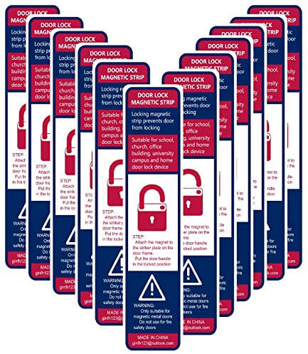 12 Pack Magnetic Tape Magnetic Lockdown Strips Iron Door Magnet Security Devices School Office Effective Emergency Lockdowns (Indigo)