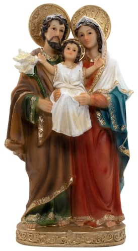 Estatua de interior de la Sagrada Familia | Cuenta con María y José sosteniendo al niño Jesús | Decoración cristiana clásica para el hogar | Gran regalo católico para bodas e inauguración de la casa
