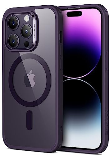 ESR für iPhone 14 Pro Hülle, kompatibel mit MagSafe, Classic Hybrid Magnet Hülle mit HaloLock,Militärnorm Sturzschutz Case, Kratzfeste Rückseite handyhülle, Klares Lila